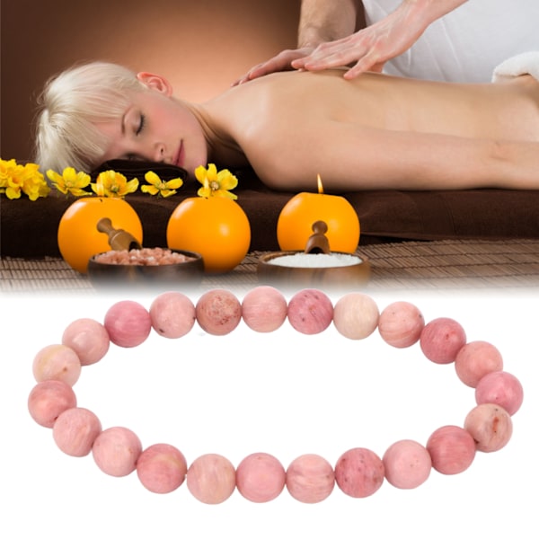 8MM Pärlarmband Unisex Stressavlastning Jadesten Stretch 23st Pärlor Healing Smycken för Yoga Meditation Rosa