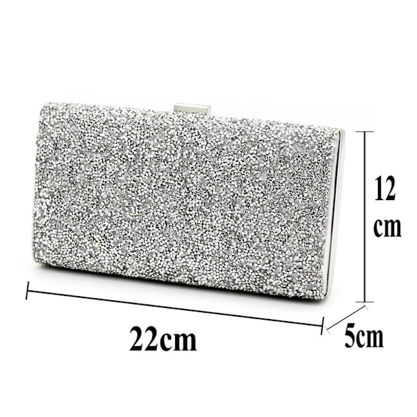 Kedja Väska, Koppling Kvinnor, Glitter Festväska, Elegant Kuvert Väska Kedja Väska Crossbody Väskor för Bröllop Fest Fritid Datum (Silver)