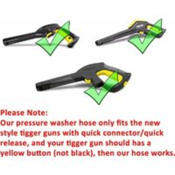 Trycktvättslang 10m för Karcher K-serie K2, K3, K4, K5, K7 högtryckstvättar, Click Quick Connect