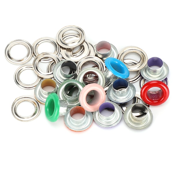 500 Set Ögle Spänne Metallisk Ögla Färg Skor Läder Väskor DIY Hantverk Knapp Nitar Verktyg 4,5 mm