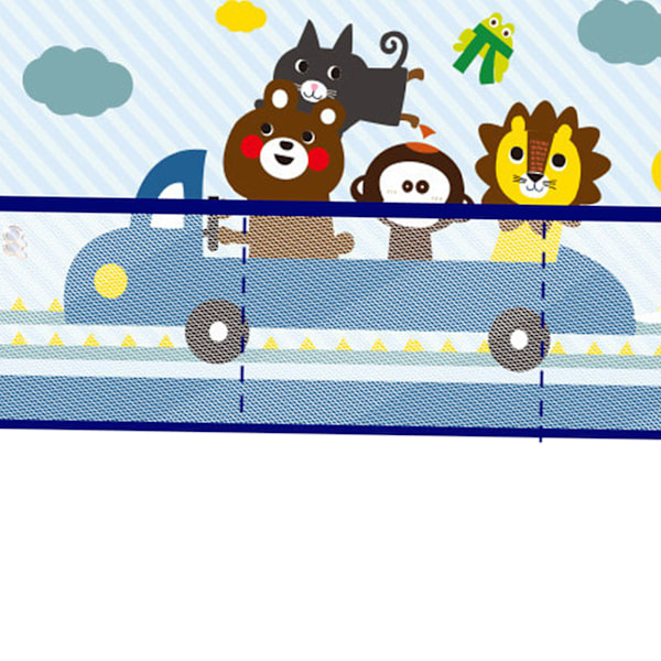 Bilsolskyddsgardin Multifunktionell Förvaring Solskyddsgardin Med Nätväska Cartoon Sugkoppsgardin Glad Körning