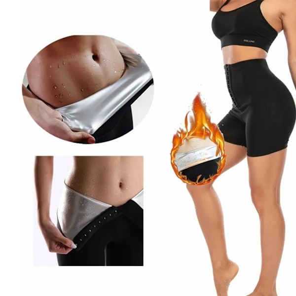 Bastu Shorts för Kvinnor Termisk Cirkulation Snabb Svettning Hög Midja Yoga Shorts för Fitness Löpning Hög Midja Shorts XL