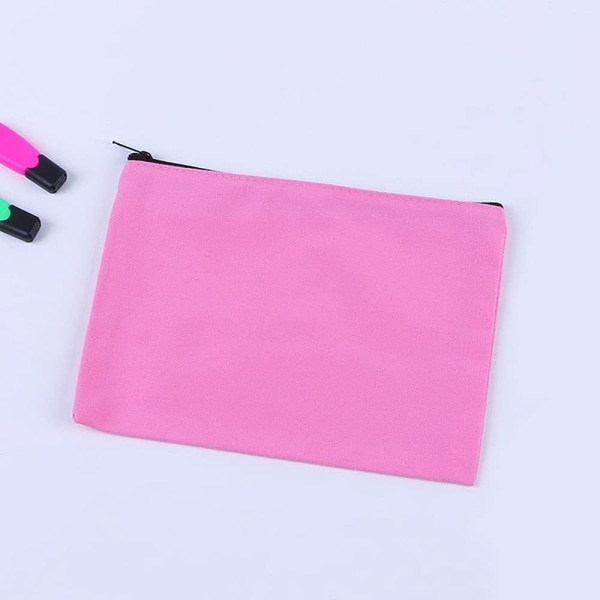Enfärgade pennor Case , 5-pack mjuk canvas case för skolkontor och dagligt bruk.