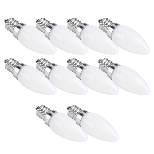 10 st E12 LED-lampa 1,5W Varmvitt Ljus för Ljuskrona Taklampa Vägglampa Hembelysning AC 110V
