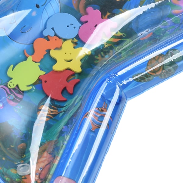 Vattenleksmatta PVC Uppblåsbar Vattenmatta Blå Oskadlig Baby Småbarn Lekmatta för 1‑3 år gammal