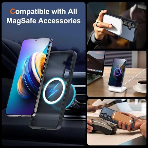 Samsung S24 Plus Stötdämpande Skal MagSafe-Kompatibelt V2 - Svart
