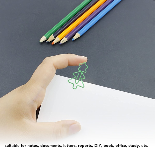 100 st Fancy Gem Paperclips Julgransform Elektropläterad Metall Mångsidiga Söta Gem för Hem Skola Kontor