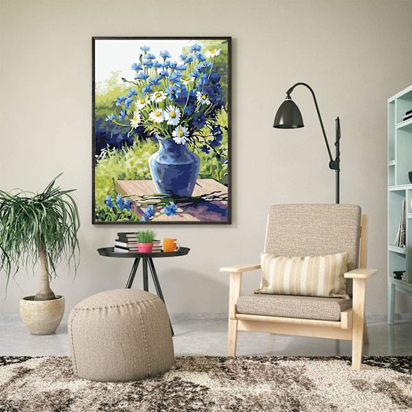 Gör-det-själv måla efter nummer för vuxna nybörjare, vuxen måla efter nummer-kit på duk 16\" X 20\"（Ingen ram） Ritmåleri med penslar och