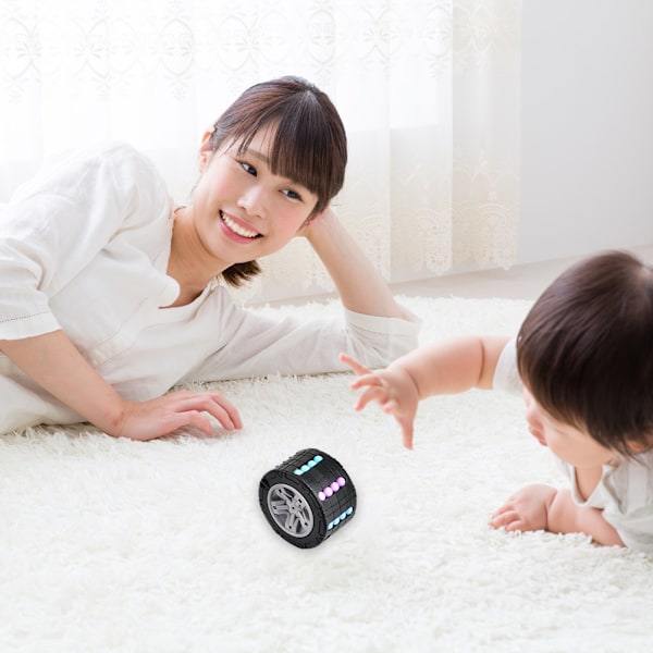 3D Cylinder Cube Puzzle Toy Magical Bean Cylinder Rotate and Slide Cube Puzzle Games Relieve Stress Toy for Children