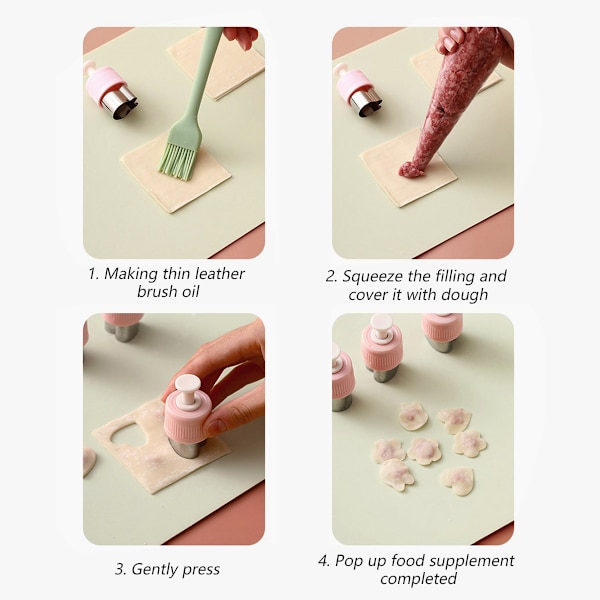 Mini kakformar i rostfritt stål, kak- och bakringsformar, grönsaksskärare, 5 st DIY fruktstämplar