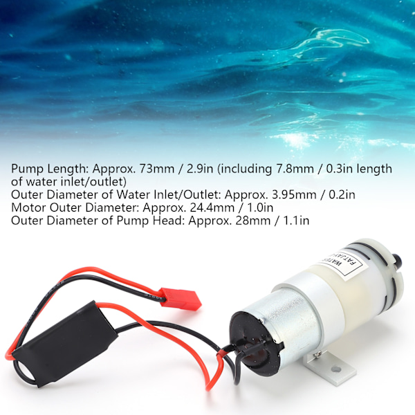 RC Vattenpump 3‑6V 370 Vattenkylningspump JST-kontakt med strömbrytare för RC-båtar Motor ESC