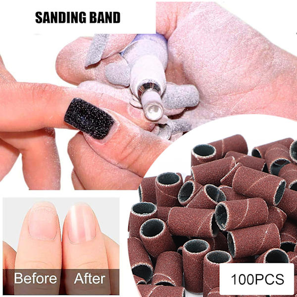100 st slipband för naglar Pedikyr Manikyr Polering Ta bort död hud Nagelborrband 240#