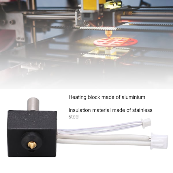 Extruderuppvärmningsblockssats Aluminiumlegering 260℃ 3D-skrivartillbehör med termistor för Ender 3 S1
