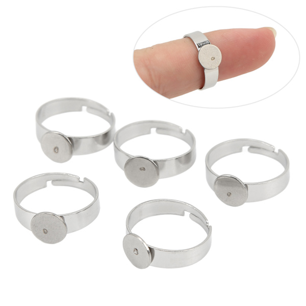 20 st tomma ringar 8 mm justerbar rostfritt stål DIY platt ringbas för DIY-ringar DIY-smycken