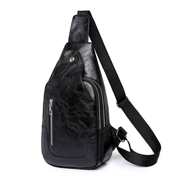 Kvinnor Sling Bag Chestation Bag Liten Axelväska Läder Crossbody Body Bred Rem Axelväska Mini Ryggsäck Unisex för Utomhussporter Vandring