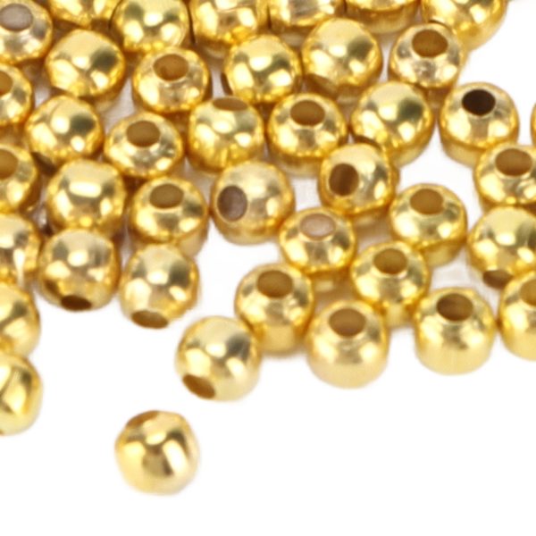 200 st smyckespärlor Enkla material Armband Halsband Tillbehör Partitionspärlor för DIY Smycken Imitation Guld