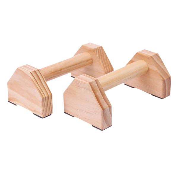 2 st Trä Push Up Bars, Hållbara Handstående Tränare Push Up Handtag för Golv, Ledvänlig Furu Trä Calisthenics Utrustning för Hemmet