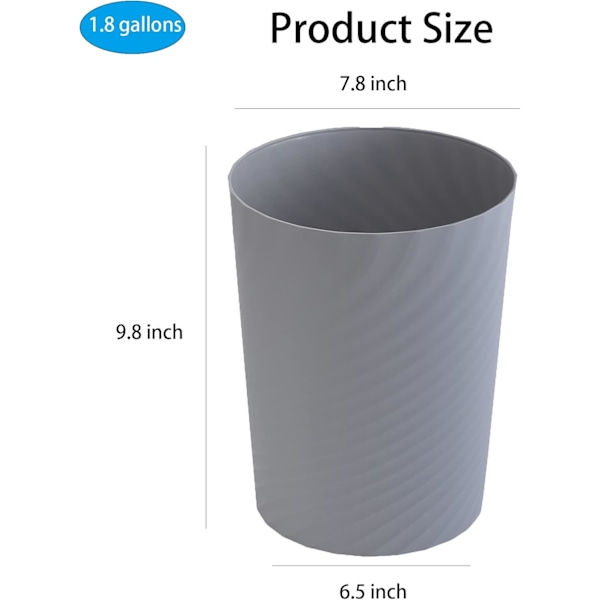 Modern Slim Design Papperskorg för Kök, Superstark Polypropylen Hållbar Papperskorg för Små Utrymmen, Utrymmeseffektiv Badrumspapperskorg