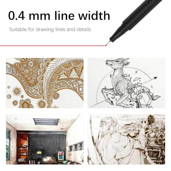 0,4 mm Fineliner Färgade Pennor för Linjeritning, Journalering, Markeringar, Målningstillbehör