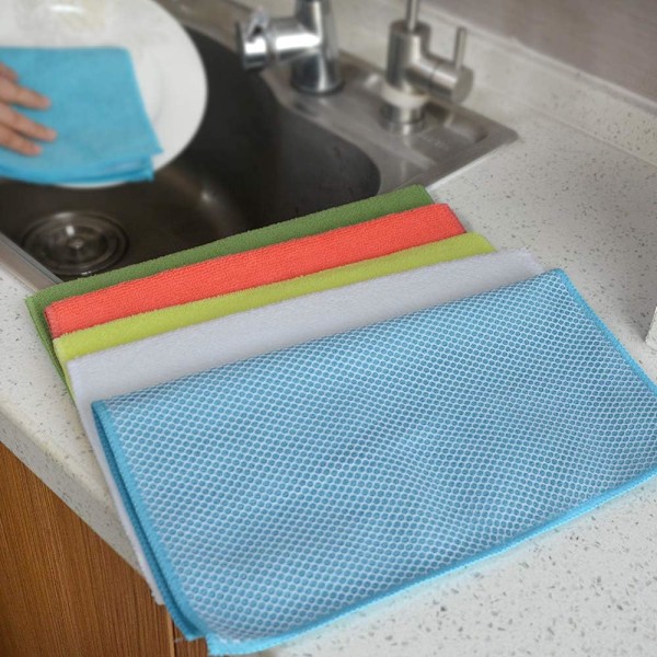 Hygienisk & Slitstark Rengöringsduk, Diskhanddukar för Kök, Absorberande & Repfri Mikrofiber, Snabbtorkande för Minskad Lukt, Återanvändbar för