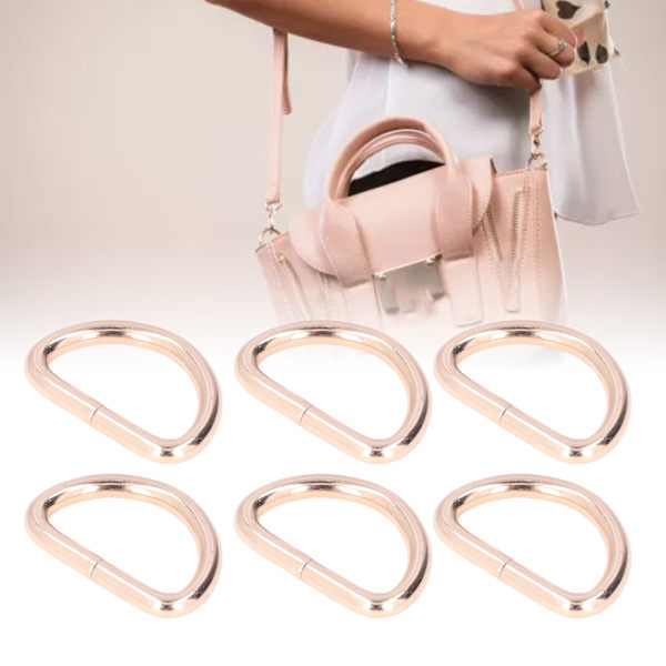 20 st D-ringar 4x38x23mm Stark struktur Brett använd Elegant utseende DIY-hantverk för väskor Plånböcker ArmbandGuld