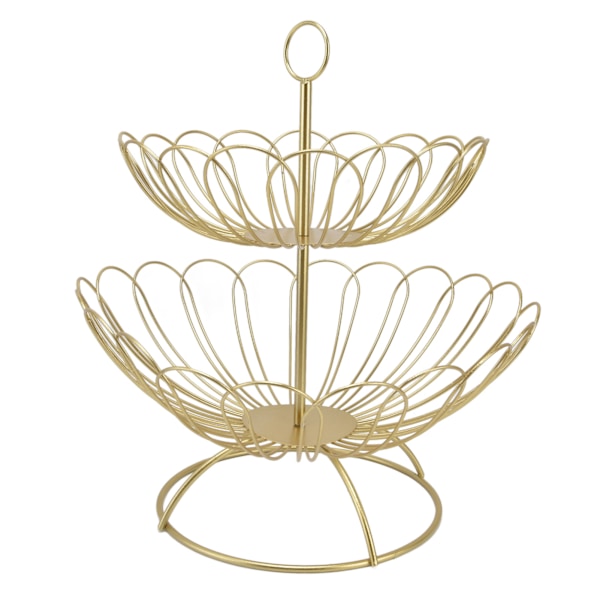 Elegant Fruktskål i Nordisk Stil med Avtagbara Delar, Modern Guld Tvåvåningsstruktur För Heminredning Och Olika Tillfällen