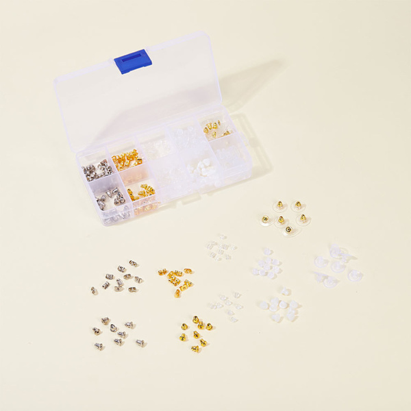 530 st Earring Backs i Legering Silikon Plast Material DIY Tillverkning Lätt Utbytbara Smyckestillbehör för Hantverk