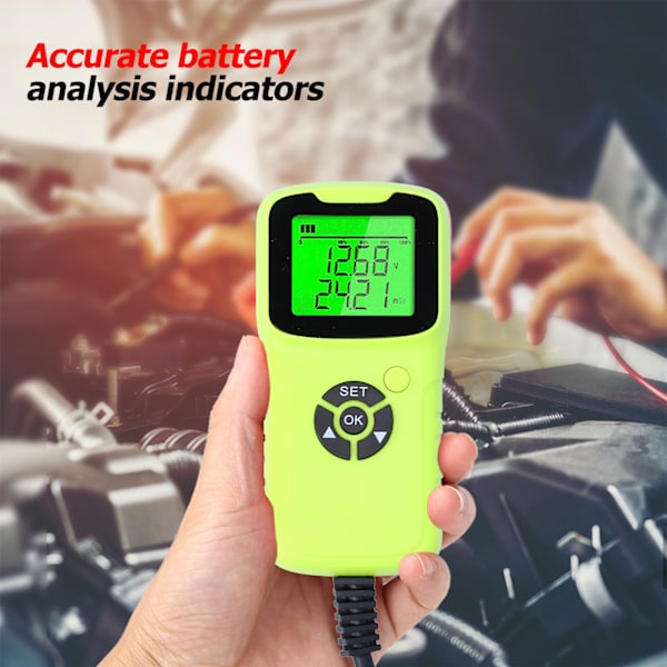 A300 Digital Bilbatteritest LCD Batteritestanalysator Autotest Diagnostiska VerktygGrön