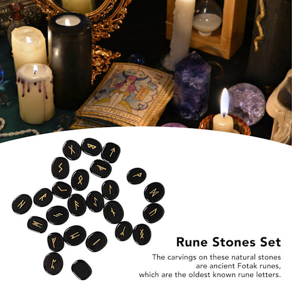 25 st naturliga runstenar set utsökta runor snidning meditationsstenar set för bön spådom läkning obsidian