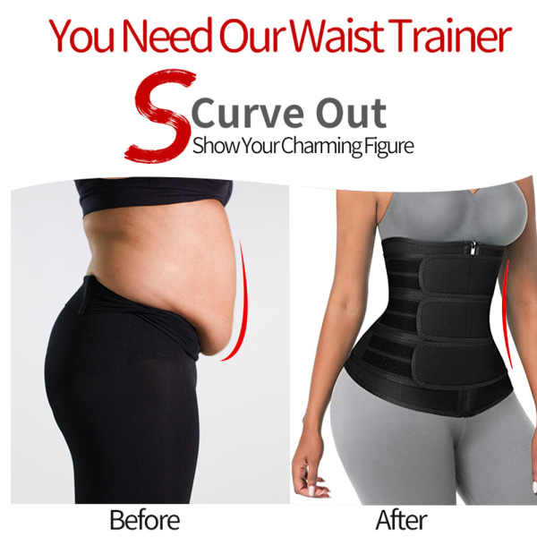 Kvinnors waist trainer 3 remmar höftkontroll träningskorsett