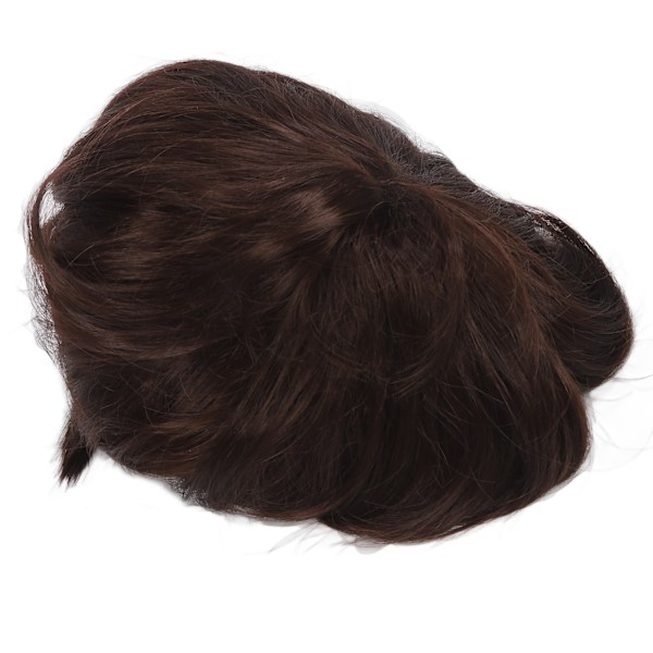 Pojklockig kort peruk pojke fluffig textur lockig kort syntetiskt hår för barn mörkbrun