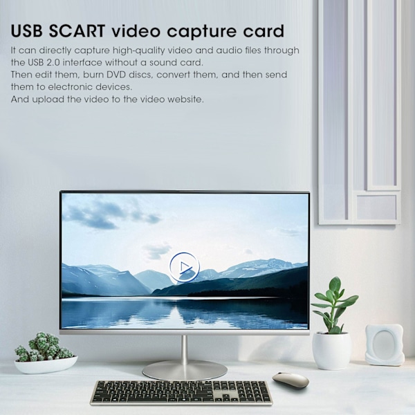 Professionellt USB2.0 SCART Capture Card Spel Video Live Streaming Inspelningsbox