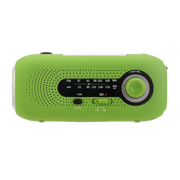 Nödladdningsbar Väderradio med Vev, Multifunktionell Nödladdningsradio med Portabel Överlevnads-Powerbank, Soldriven Nödradiio för Inomhusbruk