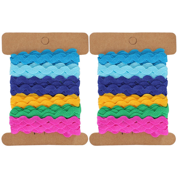 2 st färgade sicksackband DIY handgjorda material tyg håraccessoarer sy dekoration 8 mm (1)