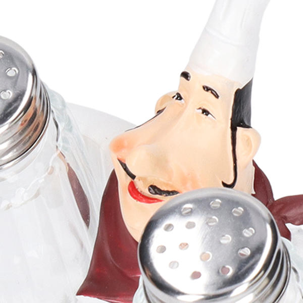Kock Staty Salt Shaker Set Bedårande Staty Levande Detaljer Harts Kryddburkar för Hemma Restaurang Café