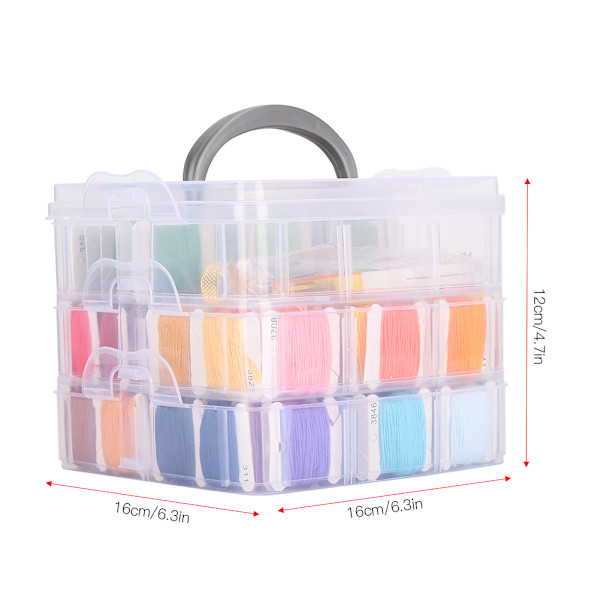 Broderi Garn Organizer Kit Korsstygn Båge Set Hantverk 150 Färger DIY Symaskiner Tillbehör