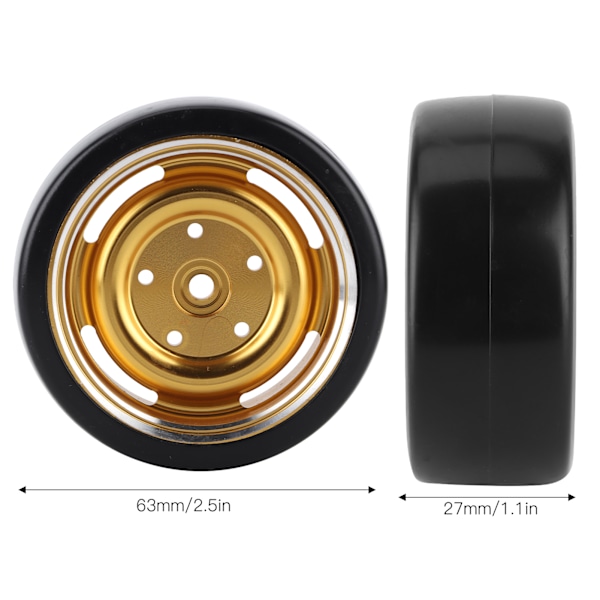 4 st 63 mm RC-bil metallnavs drivdäck reservdelar tillbehör passar för WPL D12 RC-lastbil