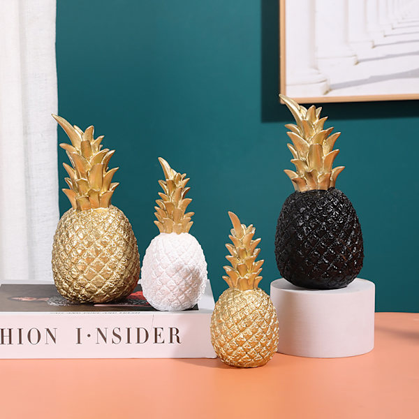 Dekorativ ananas guld, hartsananas modell prydnad, modern hantverksdekoration, vardagsrum, vinskåp, sovrum, rumsdekorationer, kontor