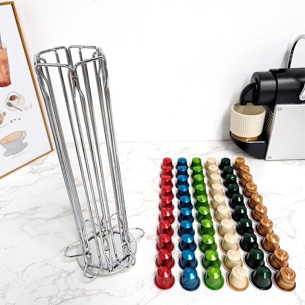 Pod Carousel för Nespresso Original, platsbesparande 360 graders roterande podhållare med solid bas, material av högsta kvalitet för smidig och tyst användning