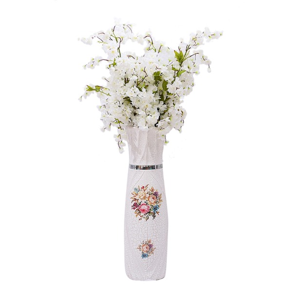 Konstgjorda körsbärsblommor Simulerad blombukett för heminredning (vit)