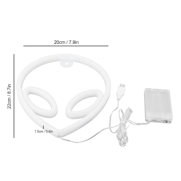 Unik Alien Neonljus Batteri/USB-driven Dekorativ LED Neonskylt Väggdekoration Rosa Blå
