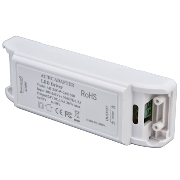 LED-drivrutin 24V DC 1,5A 36W LED-strömförsörjning Konstant ström 24V Transformator AC100‑240V