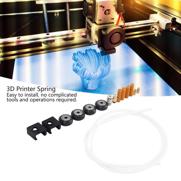 Uppgraderingshjulsfjäder Pneumatisk Koppling Munstycke Rör Förbrukningsvaror för Ender 3/Ender 3 Pro