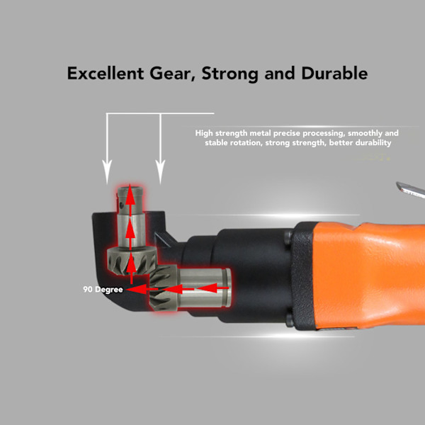 Luftdriven skruvdragare 90 Grader 10000rpm Stark Vridmoment Legering Stål Industriell Vinkel Pneumatisk Skruvdragare