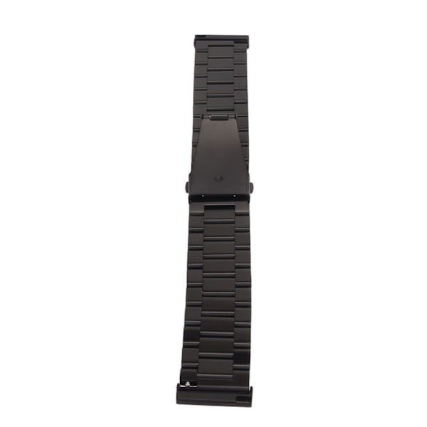 Rostfritt stålklockarmband med justerbart metallarmband Dubbel spänne 24mm Snabbkoppling Ersättningsrem för män Kvinnor Svart