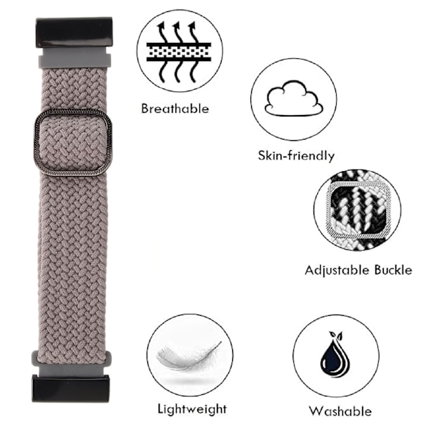 22mm flätad klockarmband 26mm spänne justerat stretchigt spänne stängning flätad ersättningsrem för Fenix 7X grå