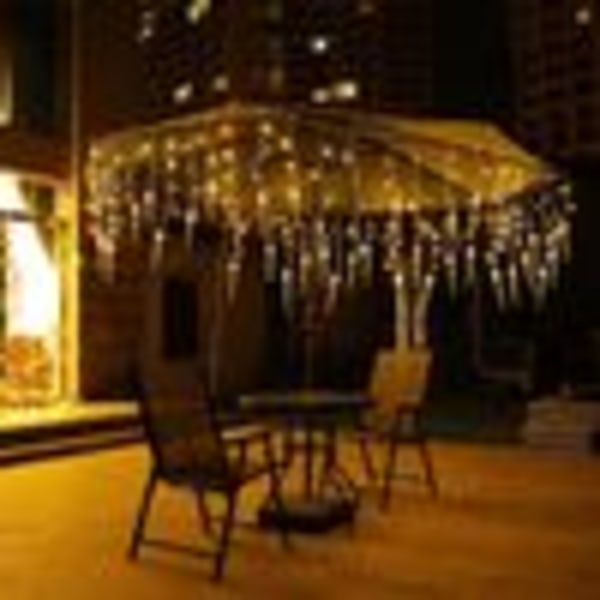 Gardinljusslinga, Kopplingsbar med 96 LED Istappsljusslingor Kall Ljuskälla för Inomhus- och Utomhusdekorationer, Varmvit (3,5 m)