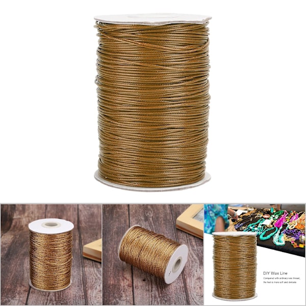 160m vaxad linje DIY miljövänlig handvävd rep halsband bomullstråd 1mm(8 # brun )