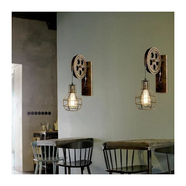 Vägglampa Vintage Industriell Brons vägglampa 15x19cm