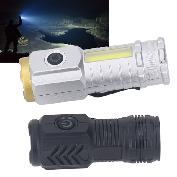 2-pack LED Uppladdningsbar Ficklampa USB Portabel Hög Ljusstyrka Utomhus Mini Ficklampa